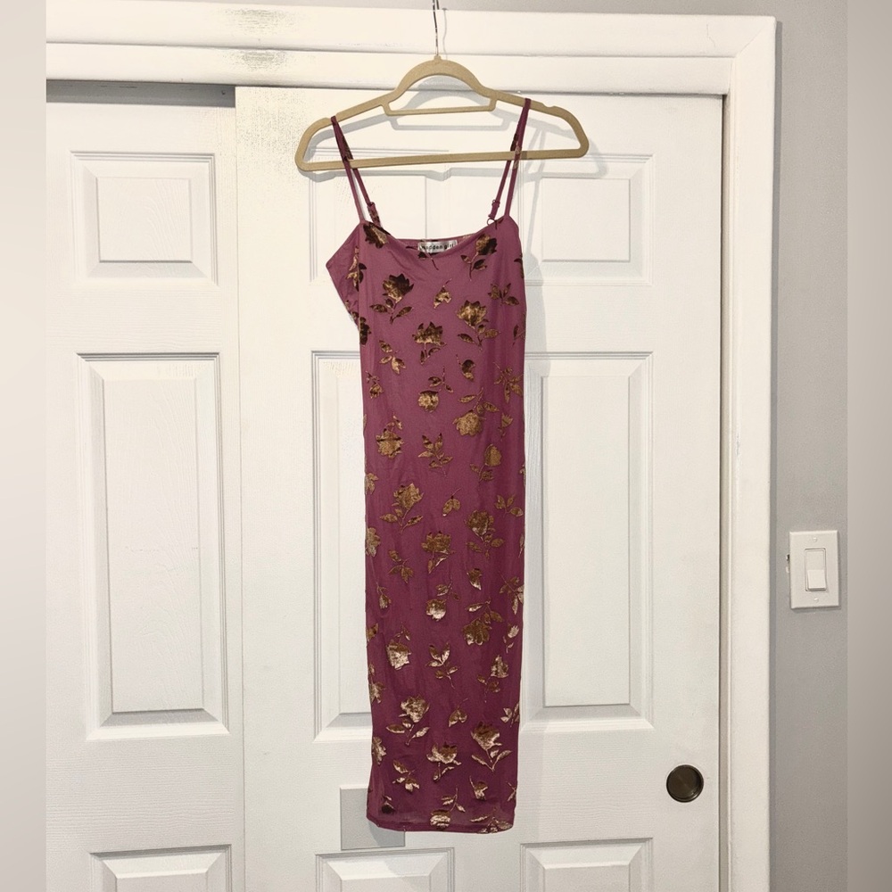 NWOT - Madden Girl Spaghetti Strap Adjustable Dress with Gold Accents- medium